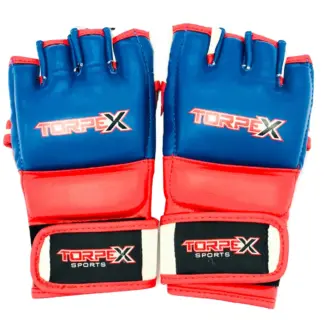 Torpex Blue, White & Red MMA Gloves - Size Medium